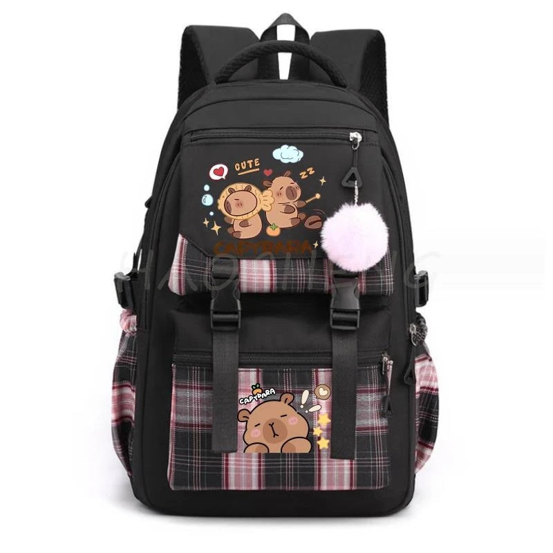 Backpack Lovely Capybara Print Large Capacity School Backpacks