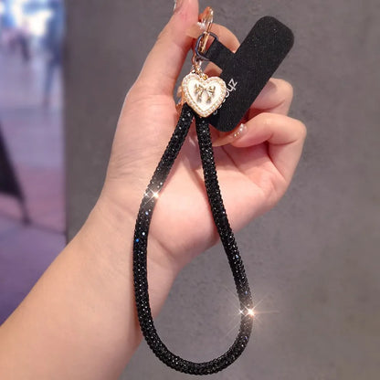 Hanging Cord Glitter Rhinestone Phone Lanyard Handheld Short Wrist Style Diamond