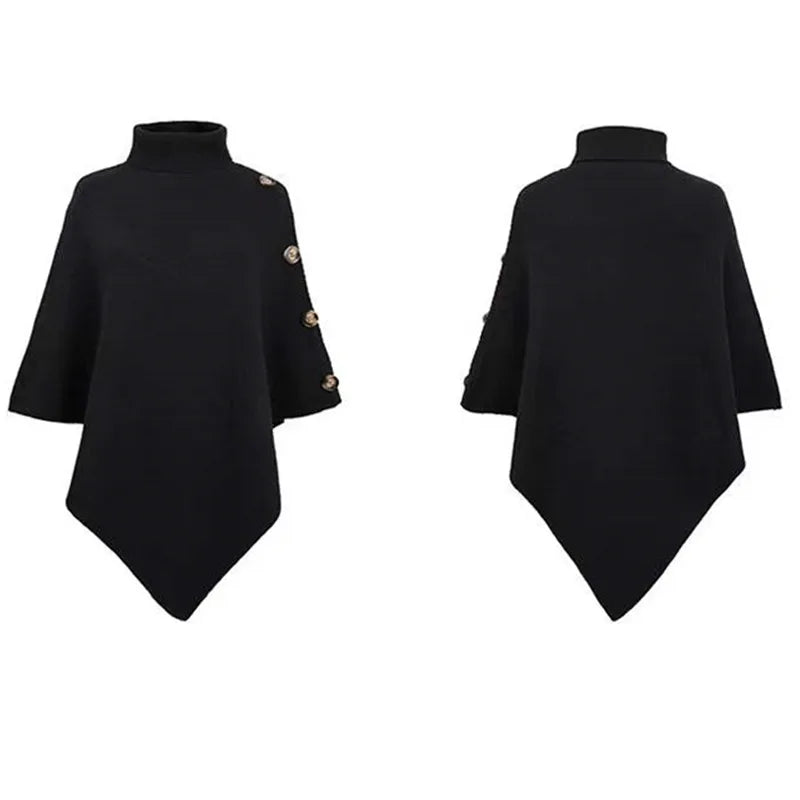 Autumn Winter Turtleneck Loose Pullover Shawl Long Casual Sweater