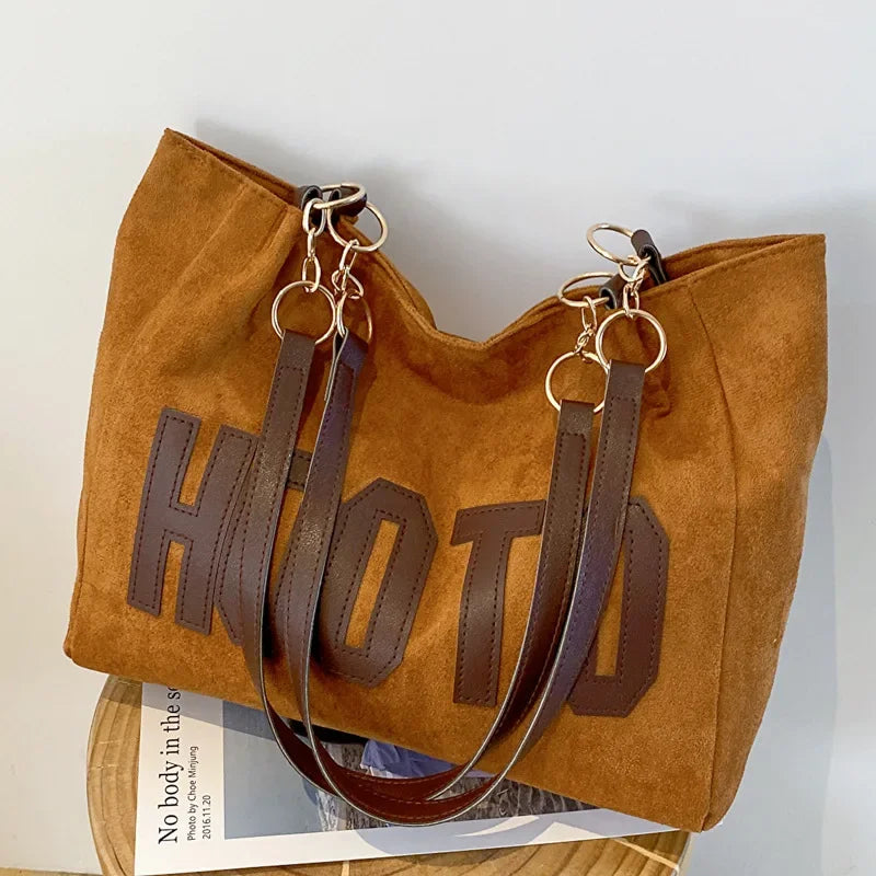 Letters Tote Canvas Campus Handbag Bolsa