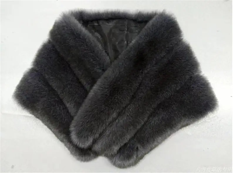 Faux Fur Soft Thick Bridal Wrap Shawl