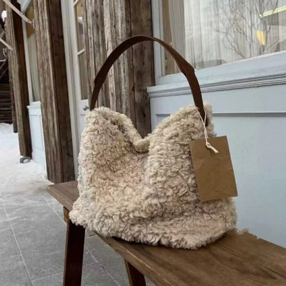 Autumn Winter Luxury Imitation Lamb Wool Shoulder Bag Handbag