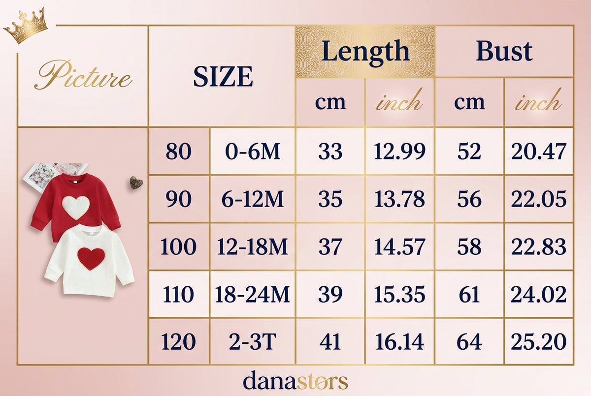 0-3Y Baby Kids Valentine's Day Sweatshirts Tops Toddler
