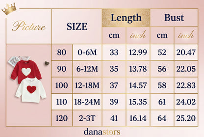 0-3Y Baby Kids Valentine's Day Sweatshirts Tops Toddler
