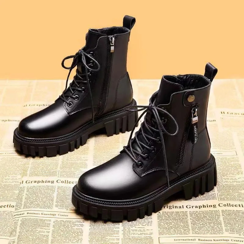 Warm Platform Zipper Ankle Boots