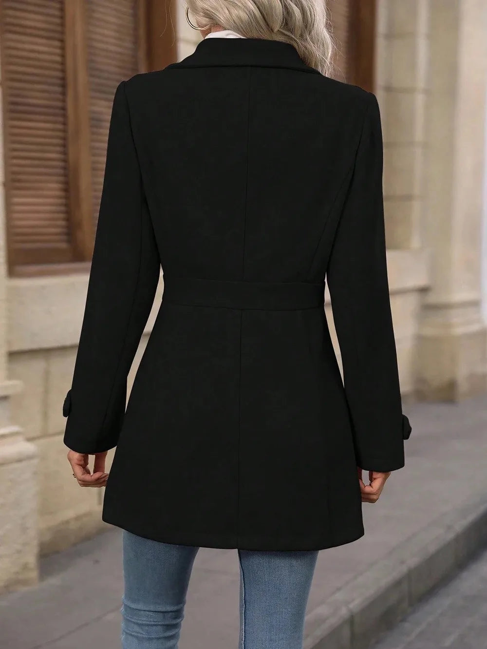 Autumn and Winter Solid Color Woolen Coat