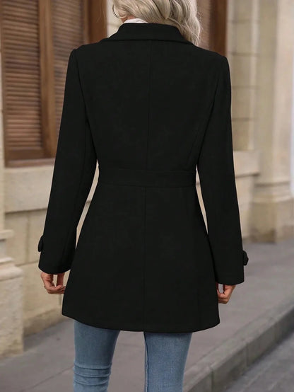 Autumn and Winter Solid Color Woolen Coat