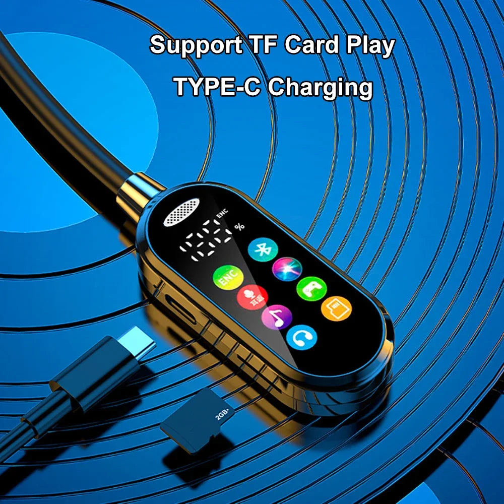 Color Screen Bluetooth 5.4 Earphones Neckband Headphones