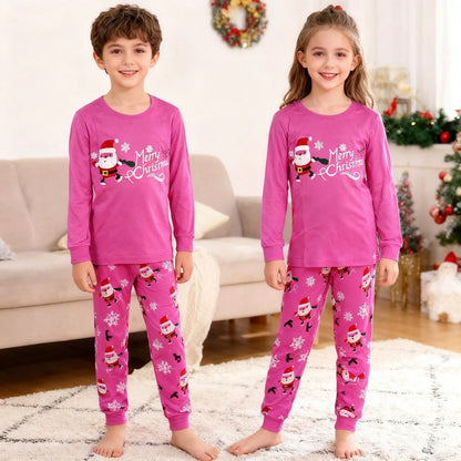 Christmas 100 Cotton Santa Clothes Soft Long Sleeve Xmas Pajamas Set