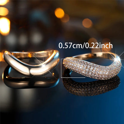 White Zircon Stone Vintage Gold Bridal Rings set