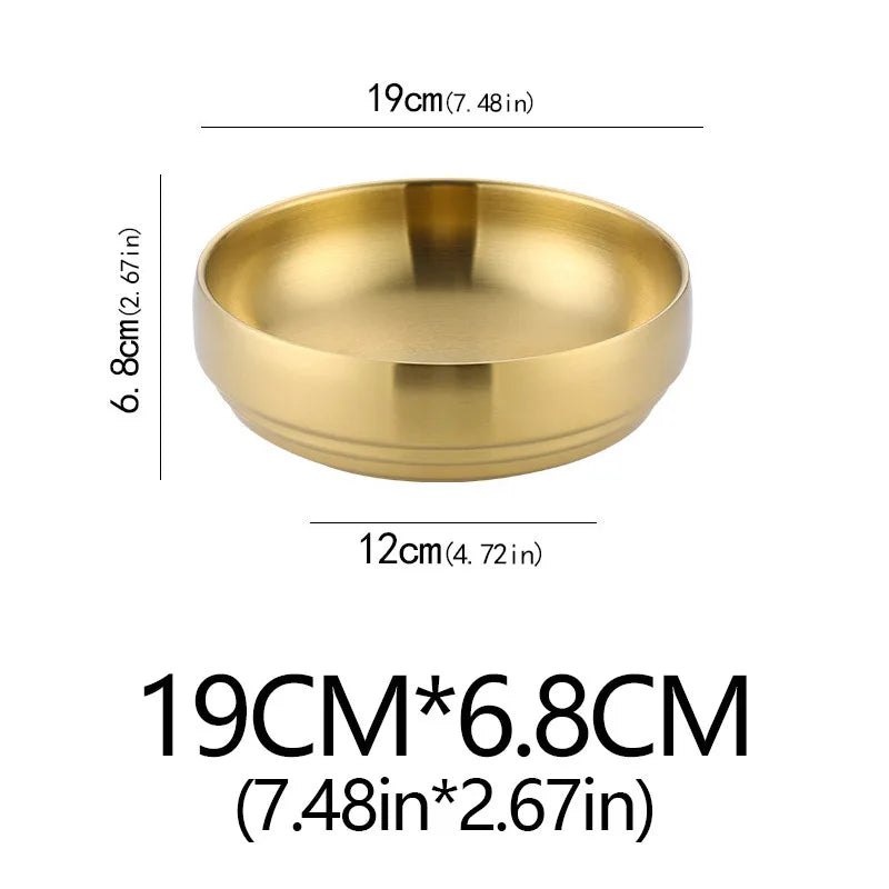 Stainless Steel Double Layer Cold Noodle Salad Bowl Fruit Bowl