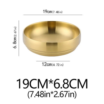 Stainless Steel Double Layer Cold Noodle Salad Bowl Fruit Bowl