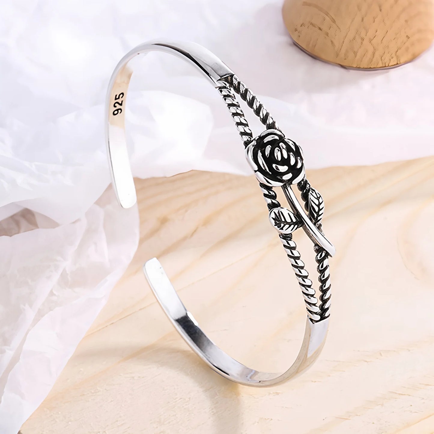 925 Sterling Silver Bangle Bracelet Set