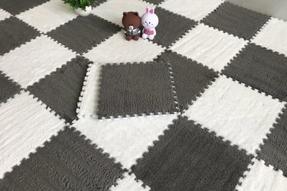 30*30CM Soft Plush Children Kids Rug Play Mat Puzzle Carpet