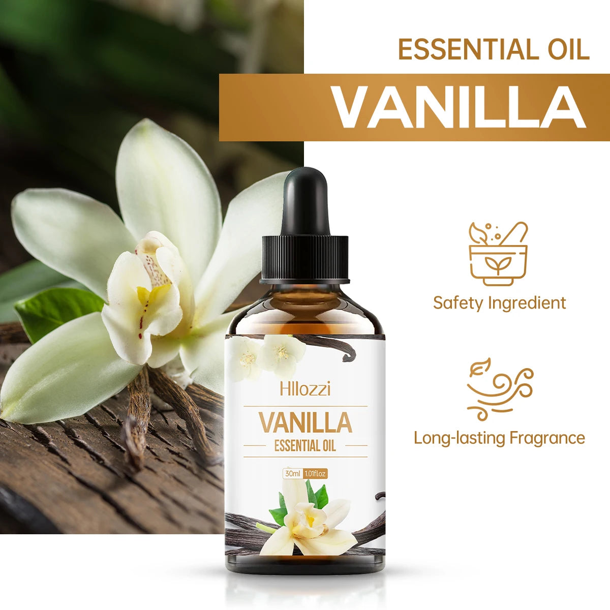 100ml/60ml/30ml Vanilla Essential Oil Hydrating and Moisturizing Skin Care