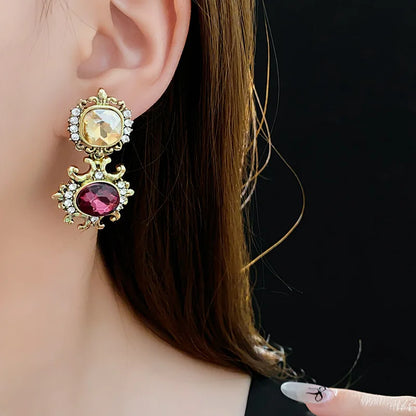 Purple Rhinestone Necklace Jewelry Sets