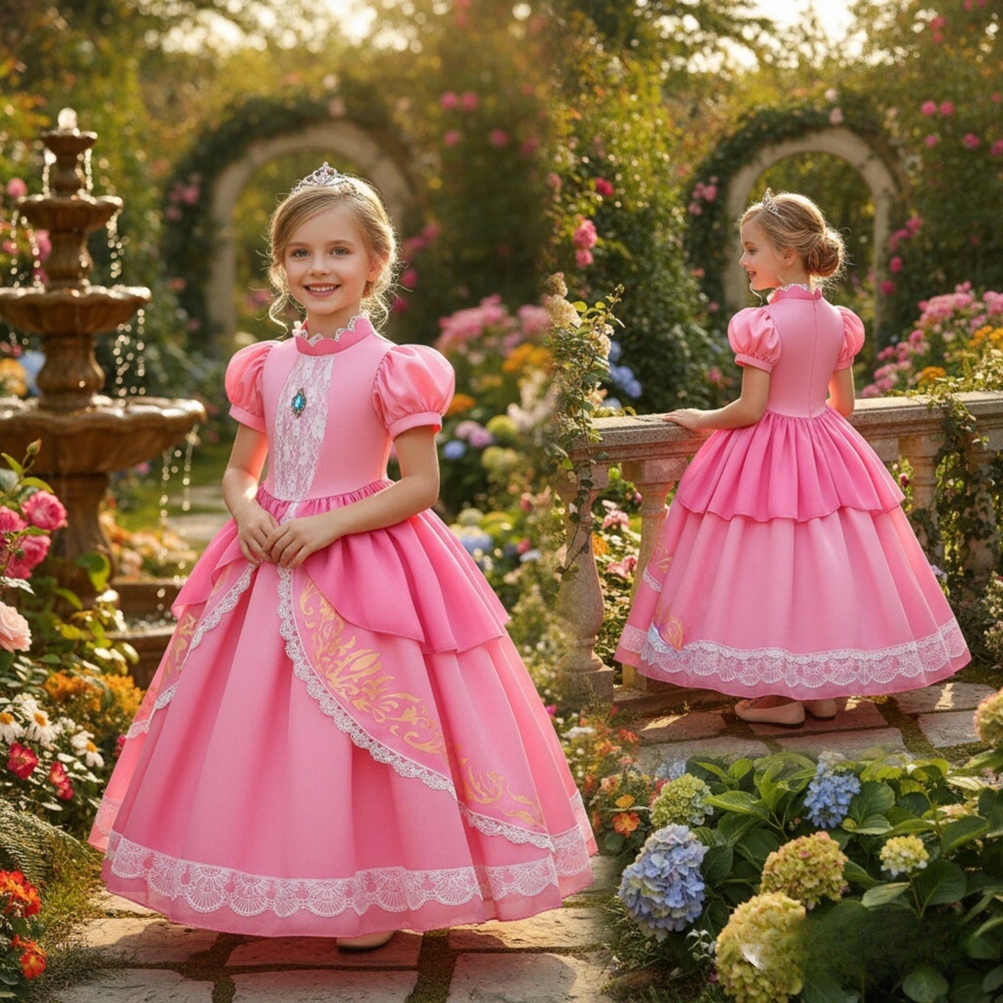 Fancy Puff Sleeves Costume Cosplay Dress