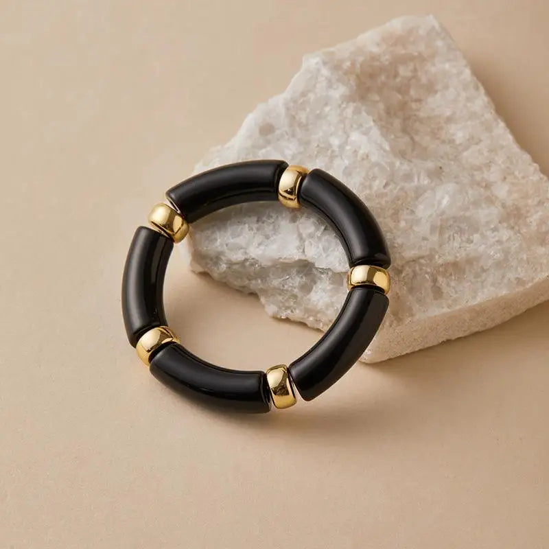 Mixed Color Bamboo Elastic Bracelets