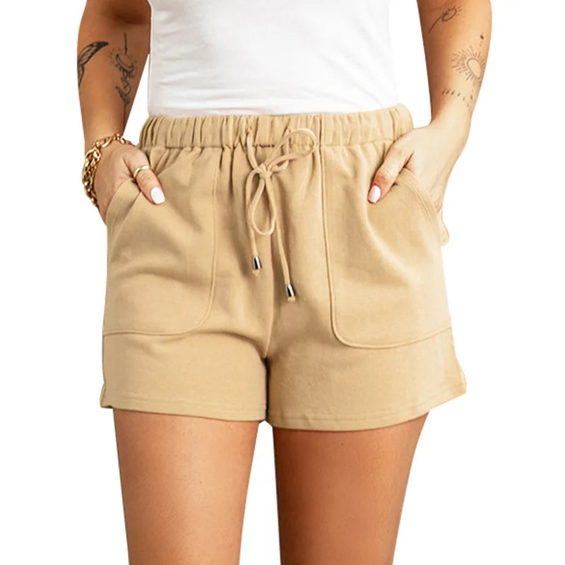Casual high waist straight shorts