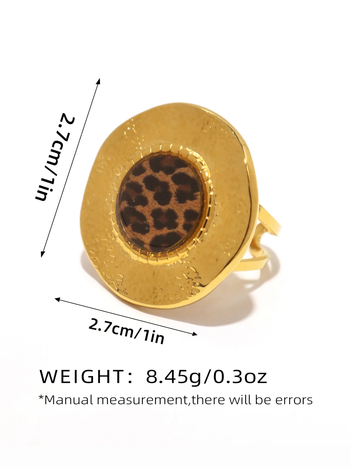 Minimalist 18K PVD Golden Plated 304 Stainless Steel Chunky Boho Leopard Rings