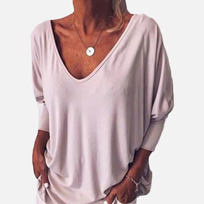 Plus Size Loose Three-Quarter Sleeve Shirt