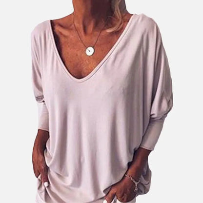 Plus Size Loose Three-Quarter Sleeve Shirt