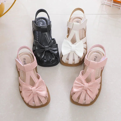 Cute Girls Bow Peep-toe Casual Sandals