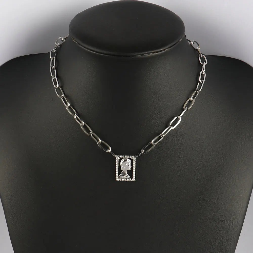 316L Stainless Steel Choker Heart Clavicle Chain Necklaces