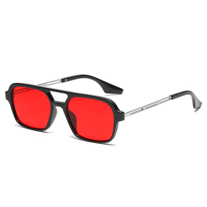 Square Small Frame Double Beam Sunglasses