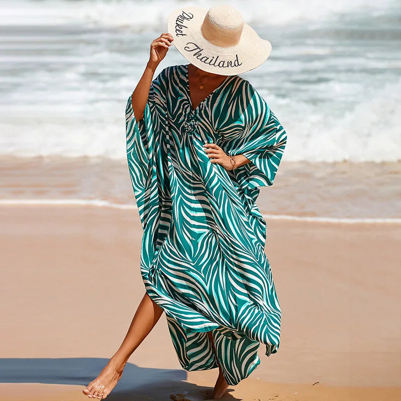 Kaftan Swimsuit Cover Up Oversized Long Beach Dress