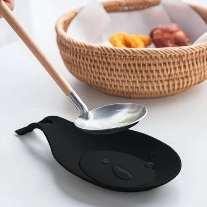1Pc Silicone Spoon Shelf Heat Resistant