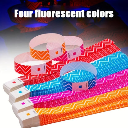 100/400pcs Fluorescent Numbered Wristbands