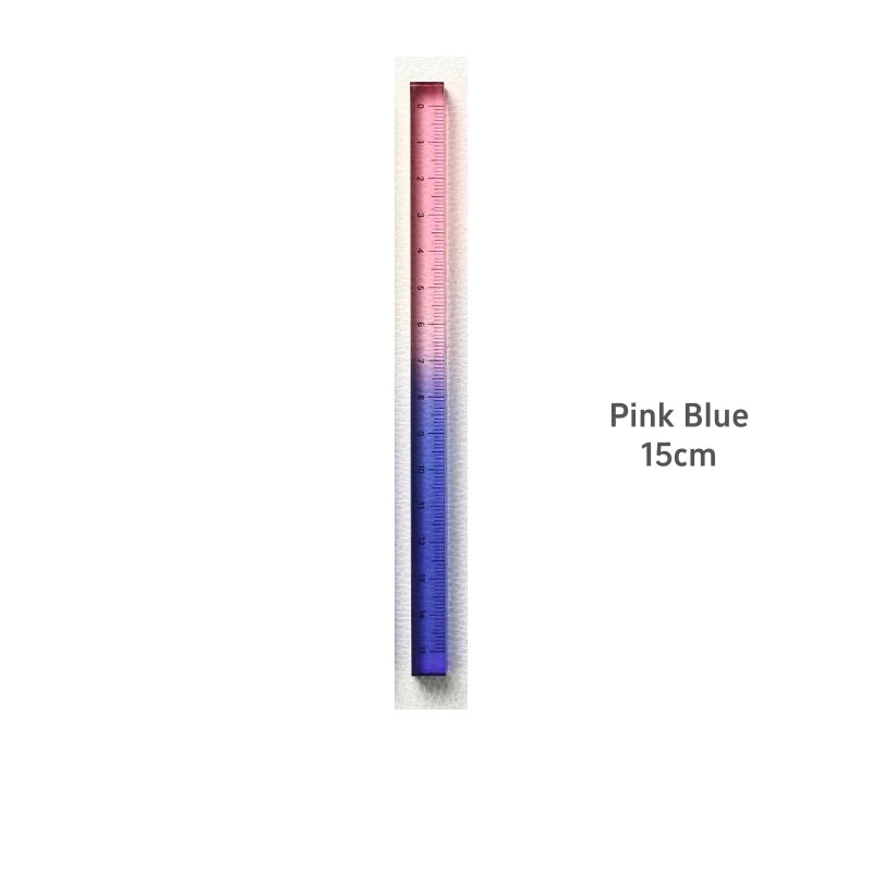 1pcs Colorful Clear Straight Ruler 15cm Four Edges Acrylic Transparent