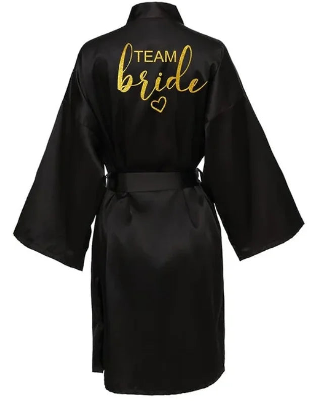 Bride Robe Kimono Satin Pajamas Bridesmaid Bathrobe