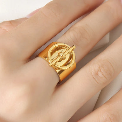 DANA 18K Gold Plated Punk Open Ring