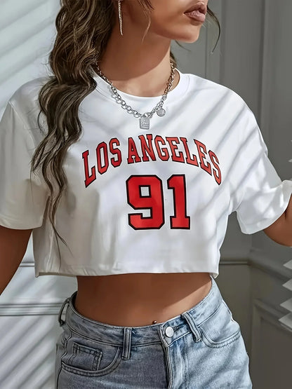 Los Angeles Number 91 Graphic Sports T-shirt