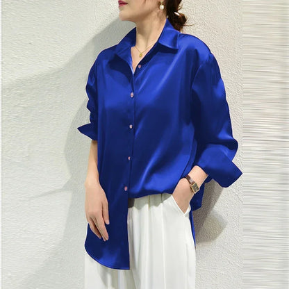 Satin Casual Long Sleeve Elegant Shirts