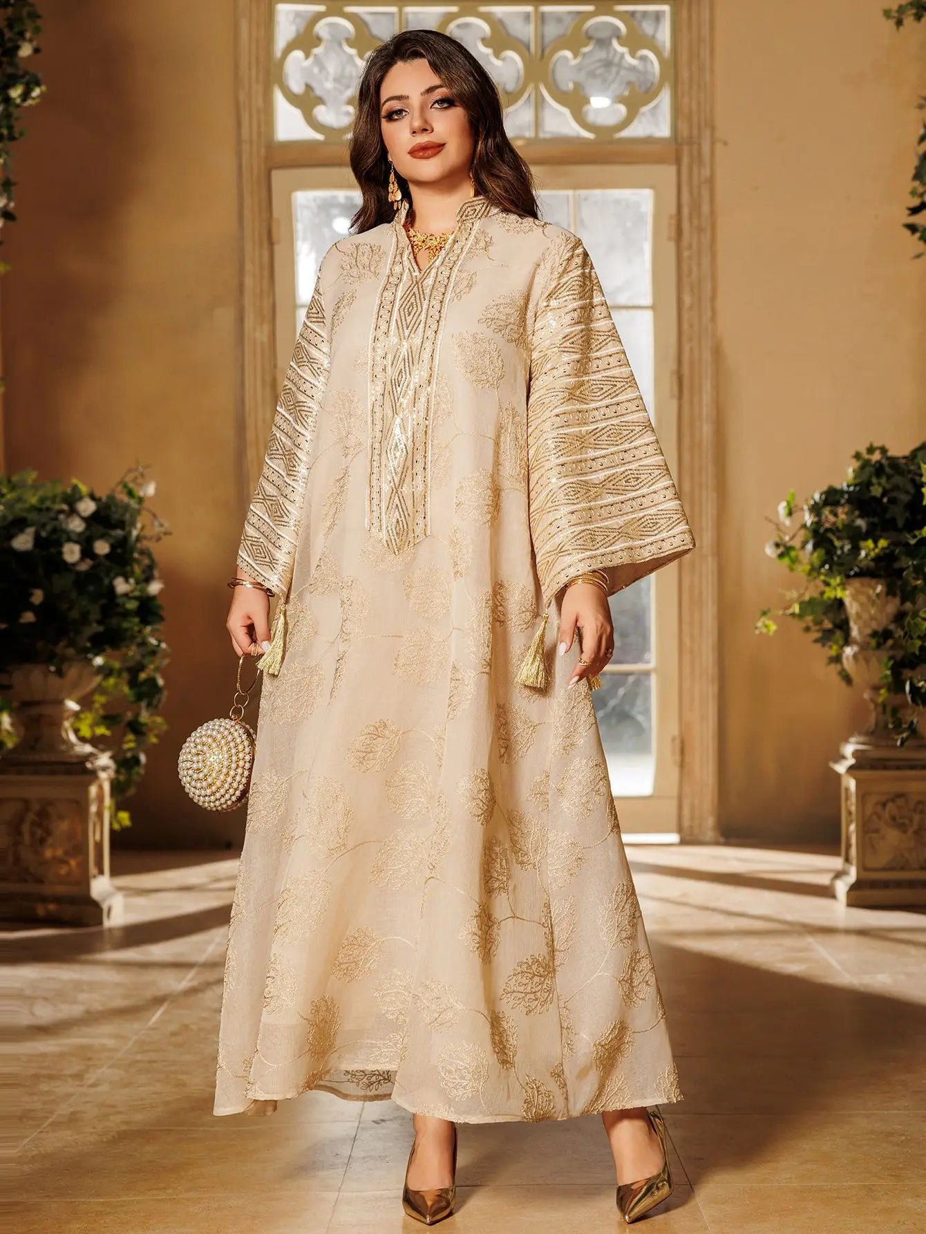 Red Islamic with Gold Detailing Ideal Abayas
