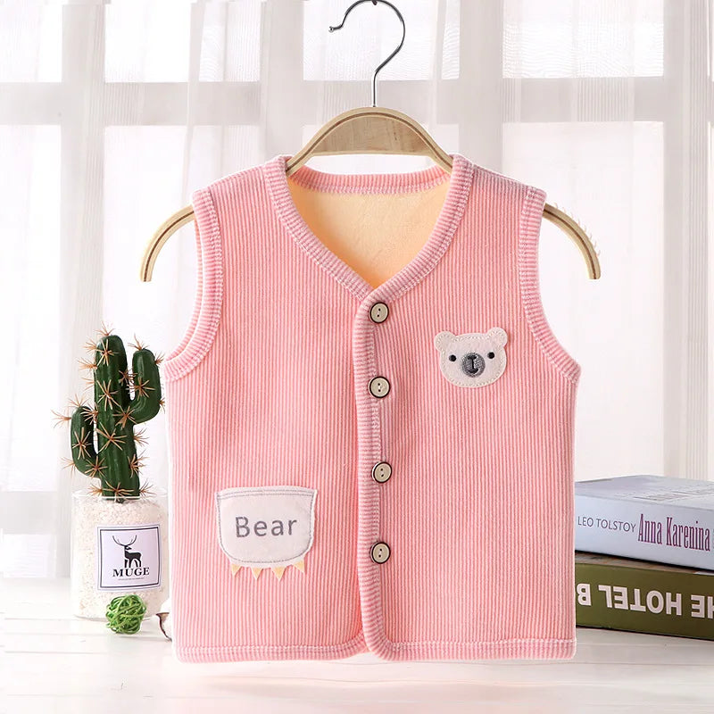 Kids Clothes Waistcoat Vest Thicken Velvet Lining Keep Warm Jackets Vest