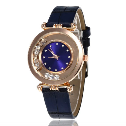 Ultra-thin rhinestone quartz watch