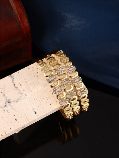 Dubai-style Bride Bracelet Hand-Carved High-Quality Metal Bracelet