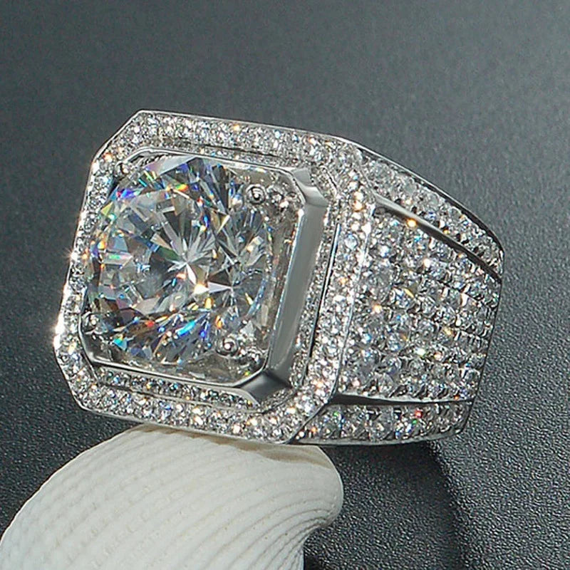 Milangirl Clear Cubic Zircon Luxurious Round Ring