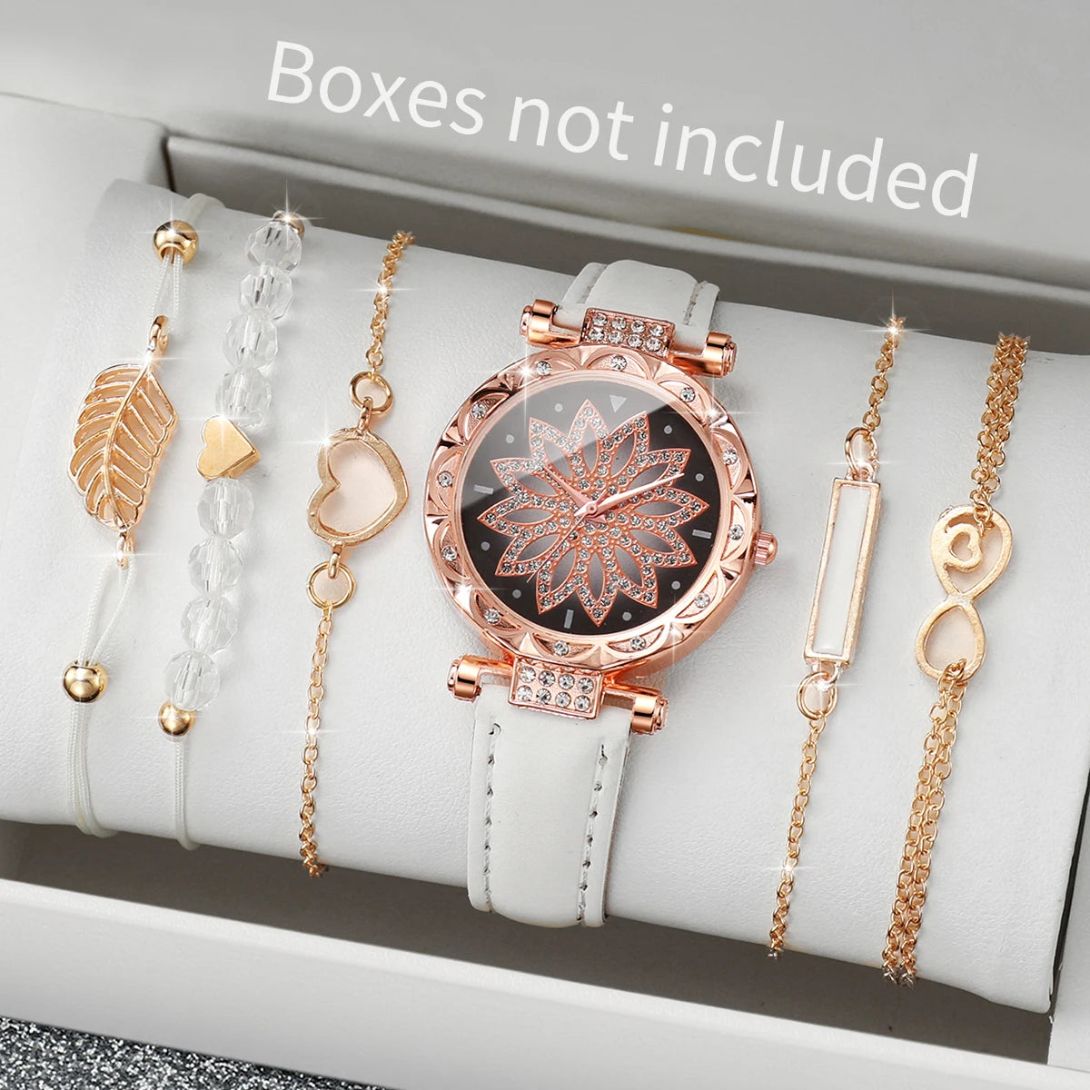 6PCS/Set Heart Dial Watch Set