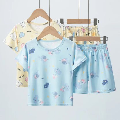 Cute Short sleeved Shorts Casual Set