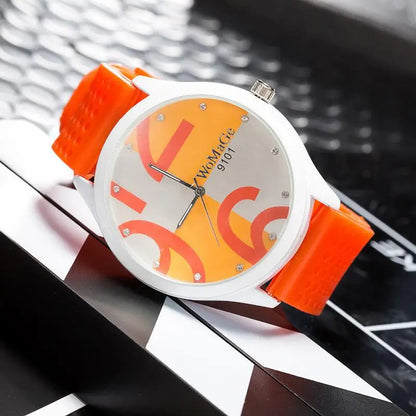 Big Number Quartz Silicone Sports Watches