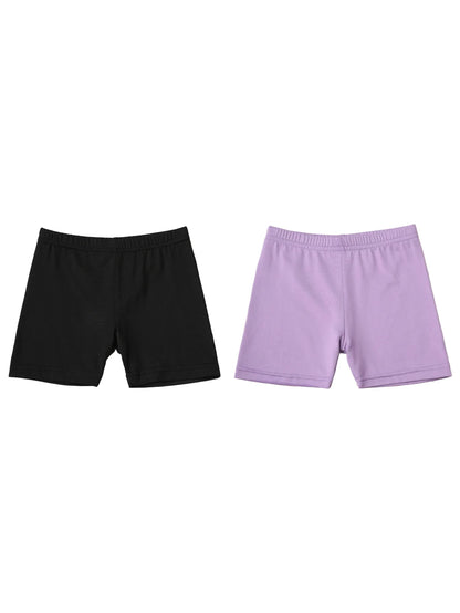 2Pcs Summer Solid Color Kids Leggings Girls