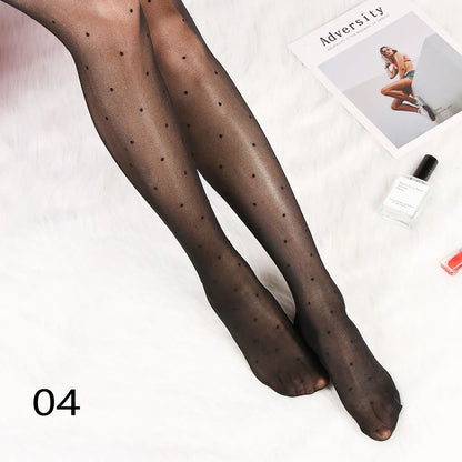 Sexy love Dot Silk Thin Faux Tattoo  Socks