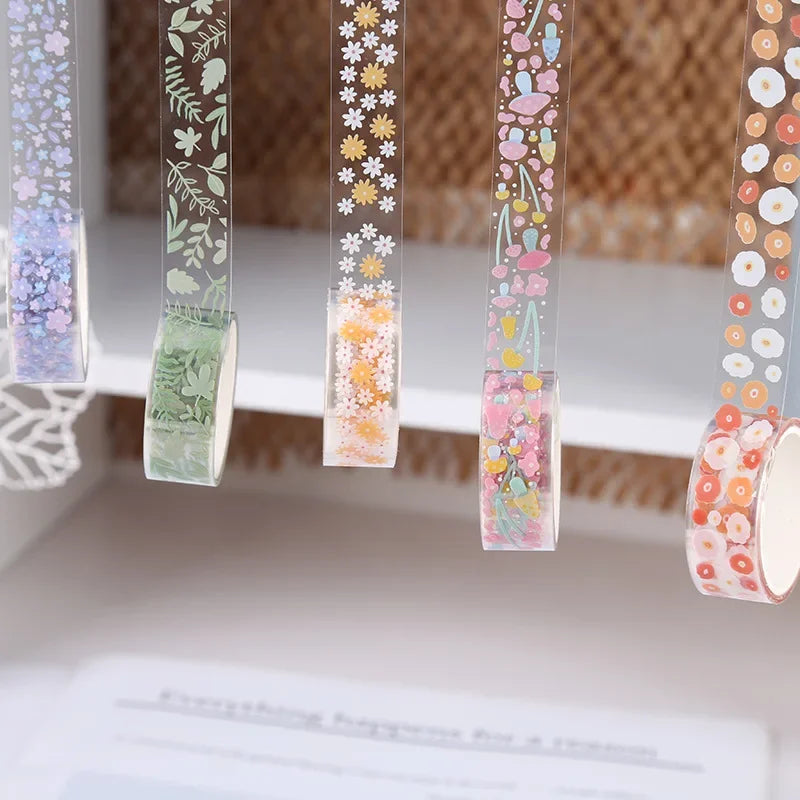 5Rolls Kawaii Transparent Sticker Tape DIY Decorative Material Tape
