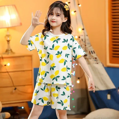 New Teens Baby Girl Cotton Pajamas Sets