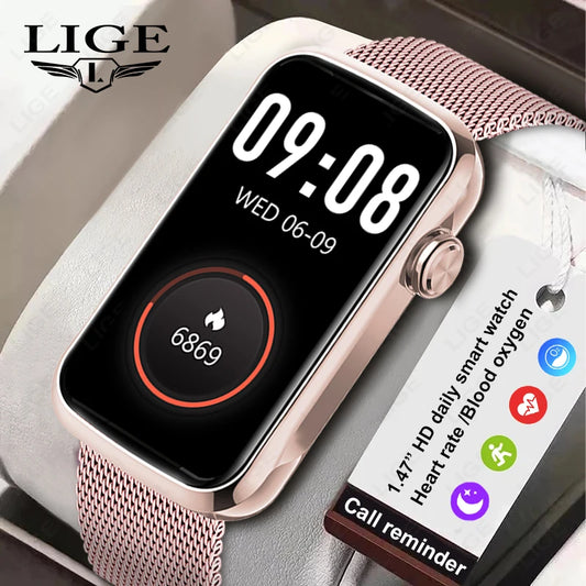 1.47'' Smart Bracelet Heart Rate Step Count Sport Fitness Health Monitor Waterproof Smartwatch